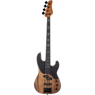 Schecter Model-T 4 Exotic Electric Bass, Black Limba image 2