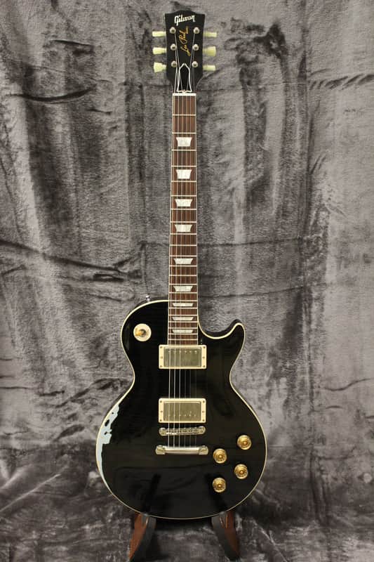 2016 Gibson Custom 60s Standard Historic Les Paul Lightly Aged Electric Guitar Black Over Frost Blue image 1