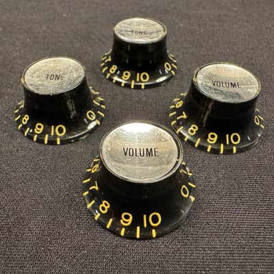 Gibson OEM Custom Shop SG 61 Reissue Black Butyrate Reflector Knobs Les Paul Correct Vintage Spec image 1