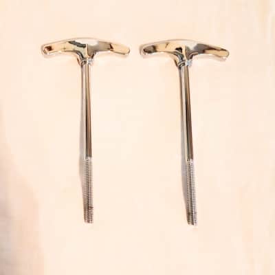 UNMARKED BASS DRUM "T" RODS PAIR 4.125" LONG - CHROME - FREE SHIP TO C-USA! image 1