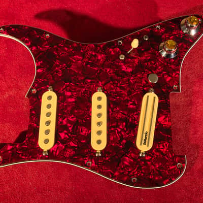 Loaded DiMarzio SSS Pickguard Red Tortoise Shell w/ CTS Push-Pull Pot- DP402 Virtual Vintage Blues & DP226 BC2 Billy Corgan Hot Rails image 1
