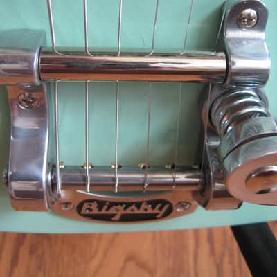 Custom Tele-Style Thinline HH Bigsby Warmoth Neck Surf 90s Surf Green image 16