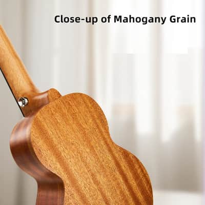 17 Inch Solid Mahogany Mini Ukulele - Professional Travel-Friendly Ukelele for Kids & Adults, Beginner Kit with Online Tutorial, Includes Gig Bag, Capo & Picks (17") image 3
