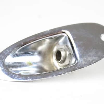 1978 Vintage Fender Stratocaster Input Jack Plate Cup Chrome STRAT USA 1970s image 4