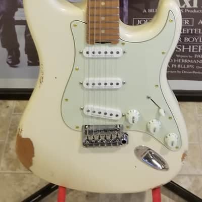 Shijie STE Pro Strat Vintage White Relic Nitro Finish image 2