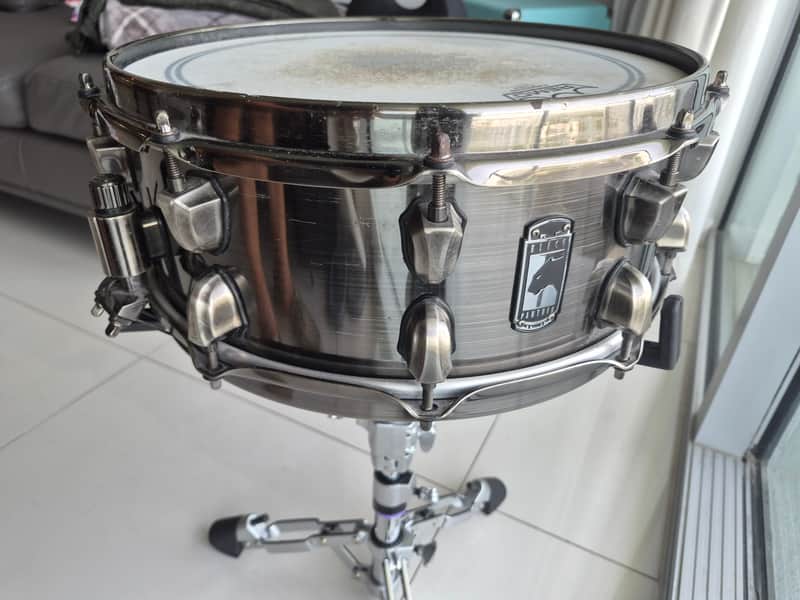 Mapex BPST4651LN Black Panther Machete 14x6.5" Steel Snare Drum