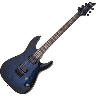 Schecter Omen Elite-6 - See Thru Blue Burst (2452) image 3