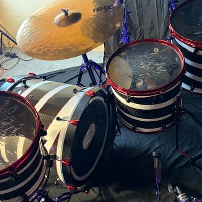 Rikki Rockett's, Rockett Drum Works, Devil City Angels, Carbon Fiber Shell, 22", 12", 14", 16", Matching 6x14" Snare. 2015 SIGNED!! image 14