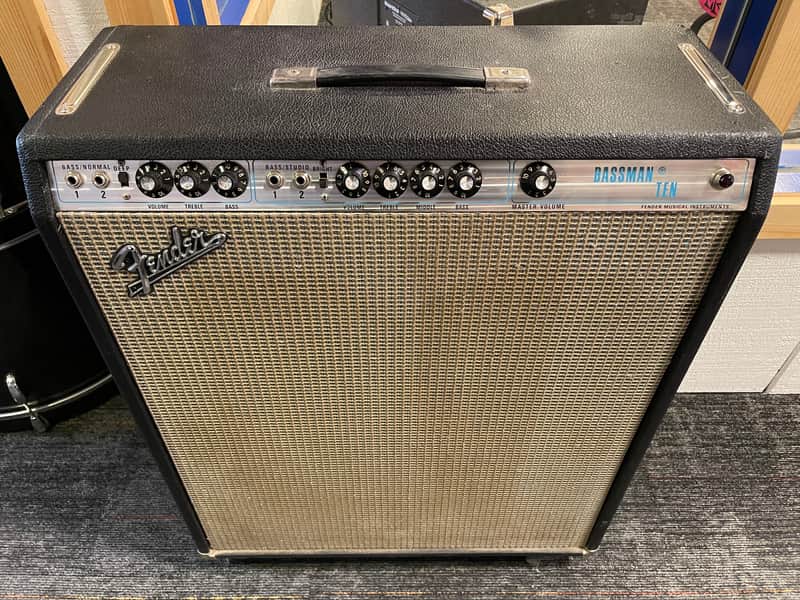 Fender Bassman Ten 2-Channel 50-Watt 4x10" Guitar Combo 1972 - Silverface (Has permanent wheels and a cover) image 1