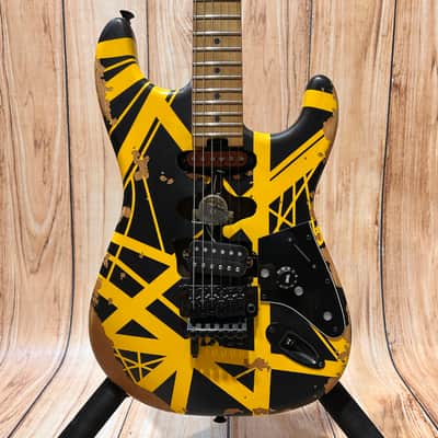 EVH Limited Ed. Striped Series Frankie MN BLK/YLW image 1