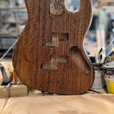 Madlad Instruments Masterpiece Curly Shedua Danish Oil Finished PP Bass Jazz Bass JBass Style Body (custom made with pride in north Texas) image 1