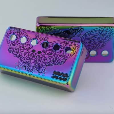 Rainbow Guitar SkullHead Butterfly Humbucker Pickup Covers 50/52MM image 3