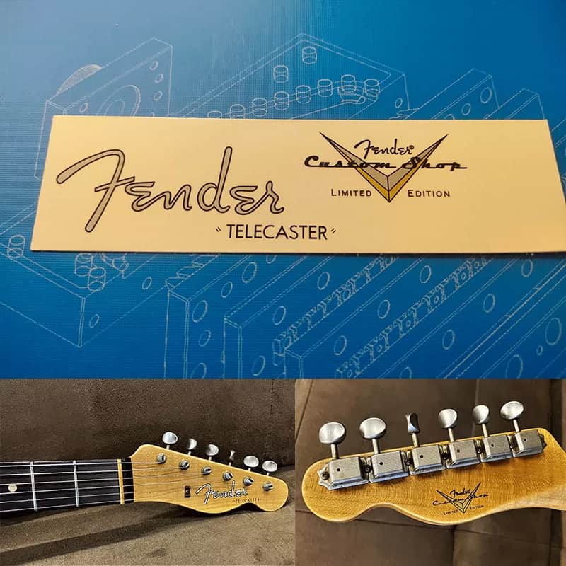 Original Fender TELE 60 Electric Guitar Headstock Logo Water Transfer Decal with Peel--Off Film image 1