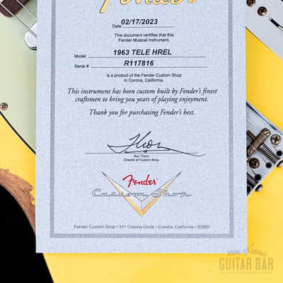 2023 Fender Custom Shop 1963 Telecaster Heavy Relic Graffiti Yellow w/ Case, CoA image 13