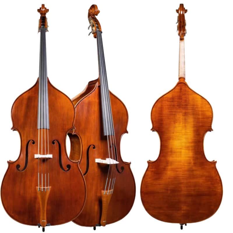 Hand - Carved Upright double bass Solid Maple back,Spruce wood top 3/4,Good Sound image 1