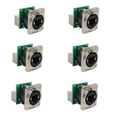 6 Seetronic SE8FDP Tactical Ethernet Pass-Through Panel Mount Connectors RJ45 image 1