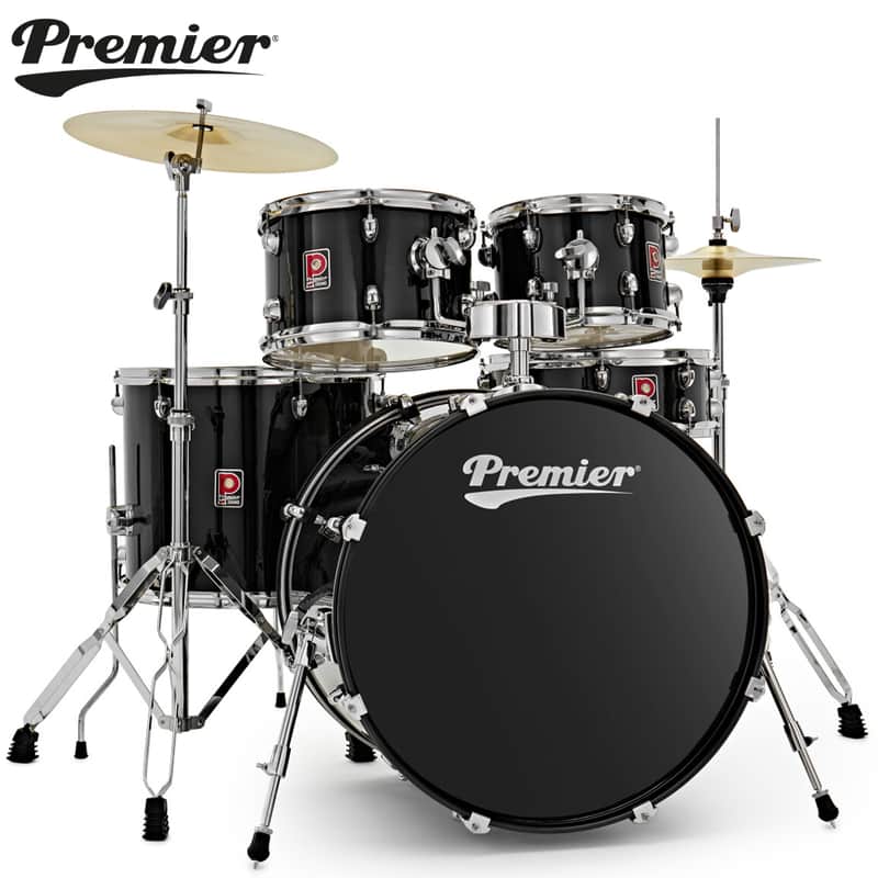 Premier Revolution 22" 5-Piece Complete Drum Kit Black PR22-5DKBKW image 1