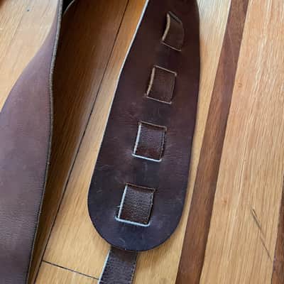 vintage USA 1970's guitar strap 3.5" leather for guitar bass archtop les paul rock hippie strap image 3