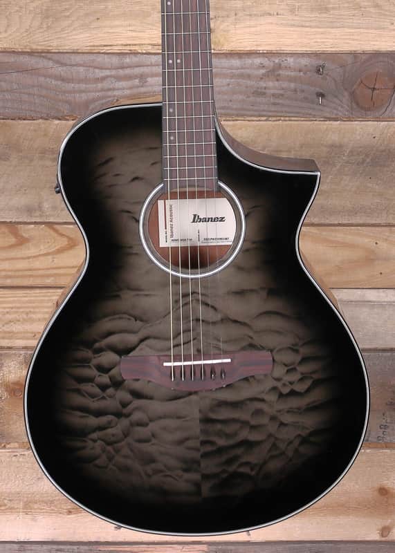 Ibanez AEWC16QA Acousitc/Electric Guitar Transparent Black Sunburst High Gloss Top image 1