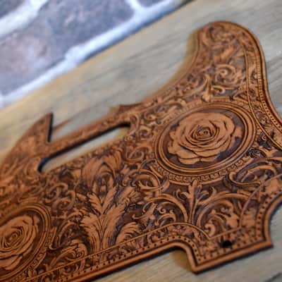 Handcrafted Cherrywood Pickguard for Fender Telecaster – Laser-Engraved Unique Design image 3