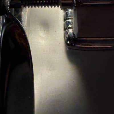 Ludwig L-404 Acrolite 5x14" 8-Lug Aluminum Snare Drum with Rounded Blue/Olive Badge 1979 - 1993 - Gray image 15