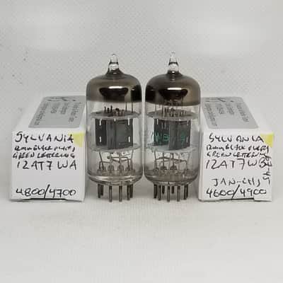 Sylvania JAN 12AT7WA/B Black AX-Style Plates Well Matched (6.1%) Pair NOS 12AT7 ECC81