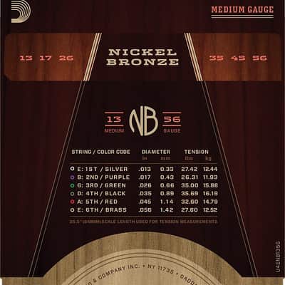 D'Addario Acoustic Guitar Strings Nickel Bronze 13-56 image 3