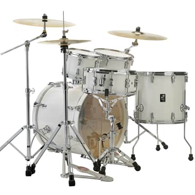 Sonor AQ1 Piano White Stage 5pc Kit 22x17.5/10x7/12x8/16x15/14x6 Birch Drum Shells +Hardware Dealer image 4
