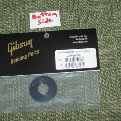 new in package A+ GIBSON Toggle Switch Washer Black with Gold Letters PRWA010 (PRWA-010) image 15