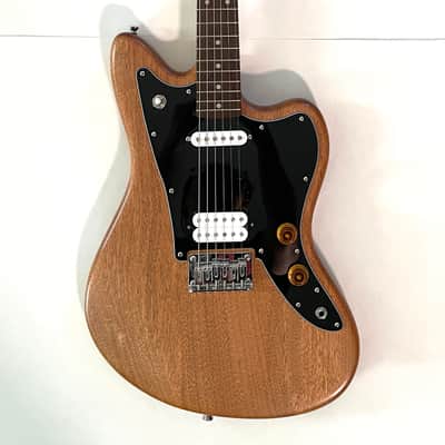 Mt. Fugi Custom offset mustang style electric guitar. Natural Mahogany, Nitro (StewMac Parts) image 2
