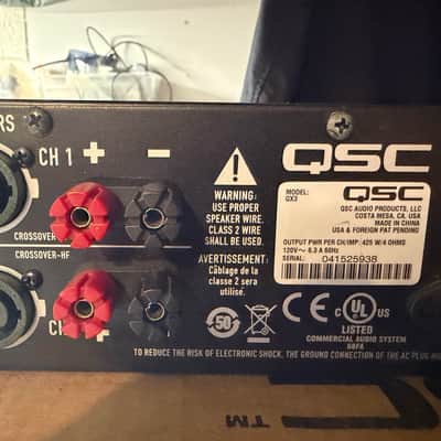 QSC GX3 2-Channel 425W Rack Mountable Power Amplifier Silver image 6