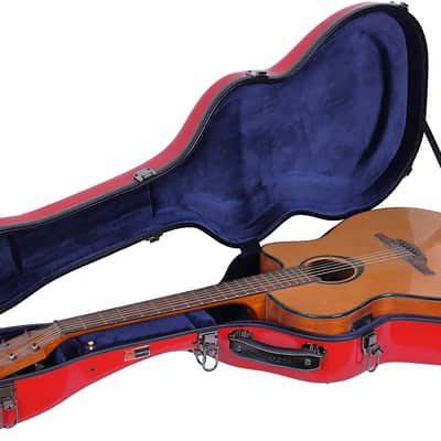 Crossrock Fiberglass Acoustic Guitar Case with TSA Lock for Martin Grand Performance-Red image 5