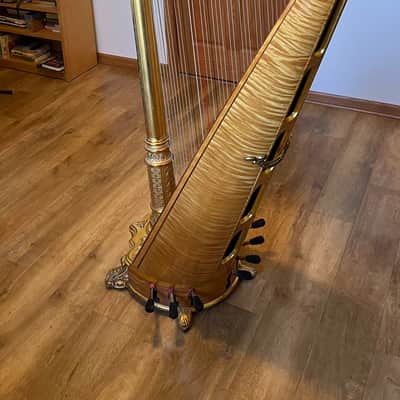 Lyon & Healy Concert Harp Style #21 1912 - Curly Maple, Sitka Pine, Gold leaf Gilding image 5