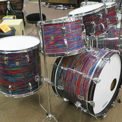 *Vintage* 1968 Ludwig Psychedelic Red Double Bass Drum Set image 15