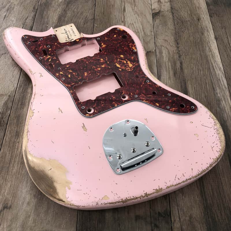 FRANCHIN Neptune guitar body Relic Aged Shell Pink 100% Nitro Lacquer Basswood Offset Jazzmaster Style Made in Italy - Stock piece #23580926 image 1