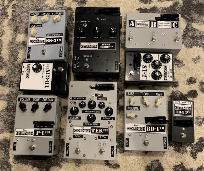 **PETE CORNISH PEDAL LOT**TES/SUPERCHORUS/P1/BD1/SS3/ST2/TB83X/TB83/Splitter image 1