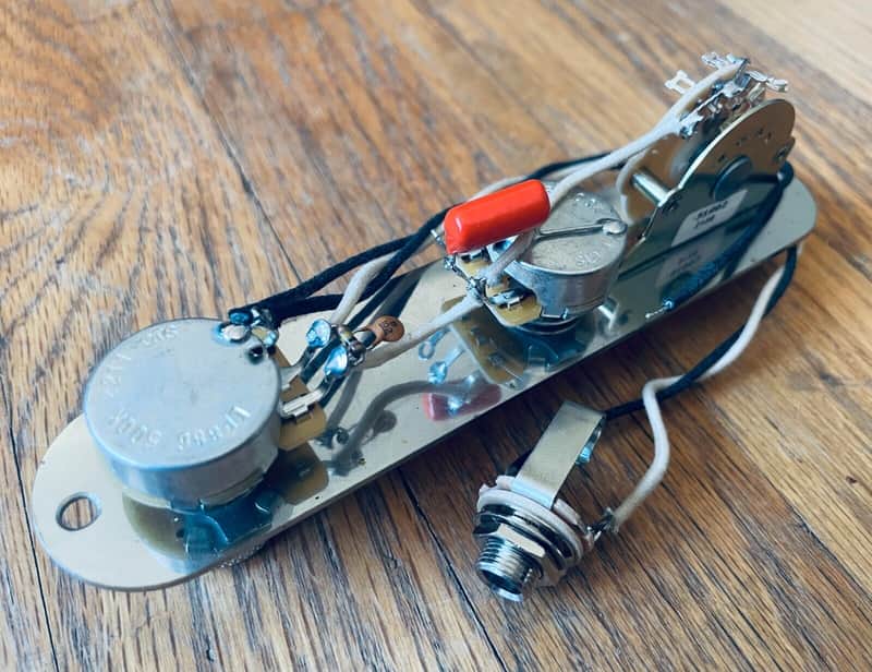 Fender Telecaster REVERSE Wiring Harness 500k CTS .022 Orange Drop Treble Bleed-NO PLATE image 1