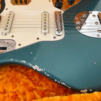 MJT Jaguar 2020 - Ocean Turquoise 60's Clone - John Frusciante Vibes Leslee onboard Seymour Duncan Fender parts Musikraft Neck image 12