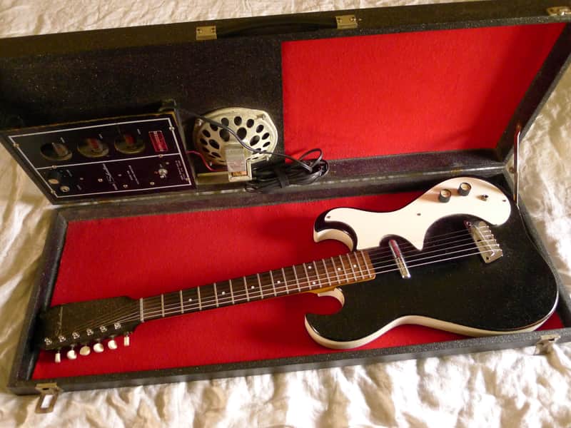 UNUSUAL '64 Silvertone 1448 Pre "Skate Key" Reverse Tuners, RARE Chromed Steel Saddle 4lb 14oz image 1