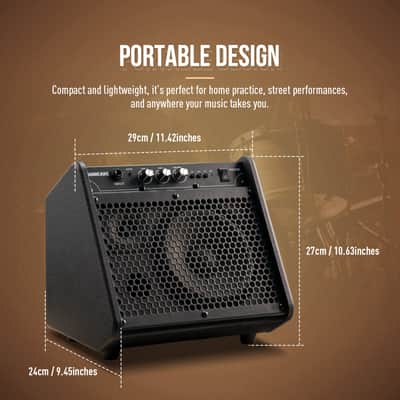 SONICAKE 20W Electric Drum Amp, Portable BT Drum/Keyboard Amplifier Speaker System with Dual Drivers for Home Practice, QDM-20(Shipping from local US,UK,EU warehouse) image 6