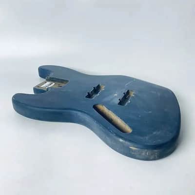 Left Handed Basswood 4 String Jazz Bass Style Body in Blue image 5