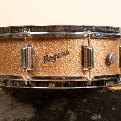 1960s Rogers 5x14 Powertone Champagne Snare Drum image 1
