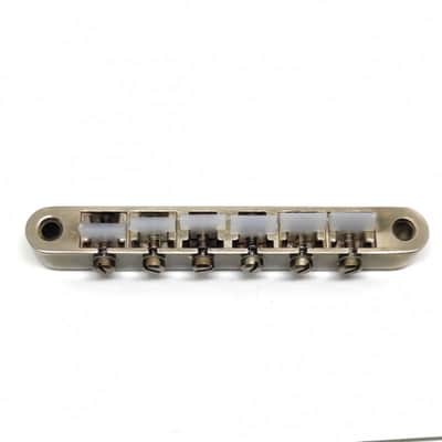 Faber Nickel AGED Bridge + Tailpiece set, ABR-1,Nylon saddles image 8