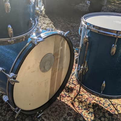 Gretsch Early '60s Round Badge Kit 12-16-20 1960 Blue Sparkle image 6