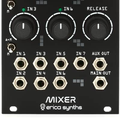 Erica Synths Drum Mixer Seven Input Mixer Eurorack Module with Vactrol Compressor and Assignable Aux Send image 1