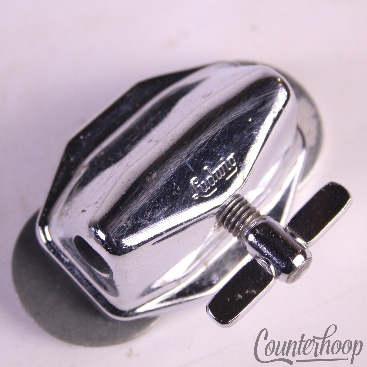 Ludwig Tom Drum/Bass Spur/Cymbal Arm Mount Chrome Wing-Screw Vintage 50s-60s USA — main photograph