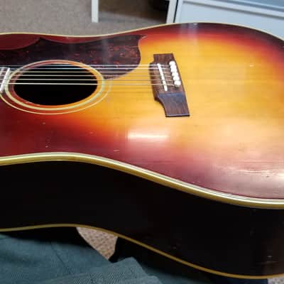 vintage 60's Gibson Southern Jumbo SJ in Cherry Sunburst with Hard Case image 11