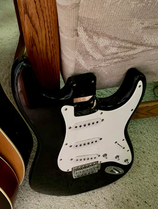 2004 Squier Loaded SSS Bullet Stratocaster Body Black Finish image 1