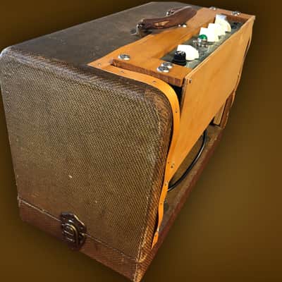 Handwired Blackface Champ clone by Rick Crownover –- 3 band eq, variable negative feedback, in Vintage Projector Case image 4