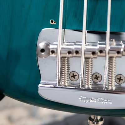 Ernie Ball Music Man StingRay 4 H Fretless Bass Translucent Teal - Used image 13